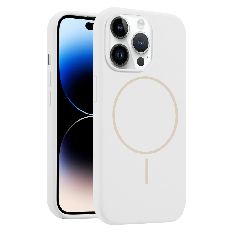 iPhone 14 Pro Liquid Silicone MagSafe Phone Husa(White)