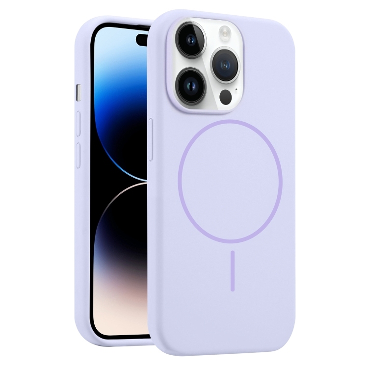 iPhone 14 Pro Max Liquid Silicone MagSafe Phone Husa(Lilac)