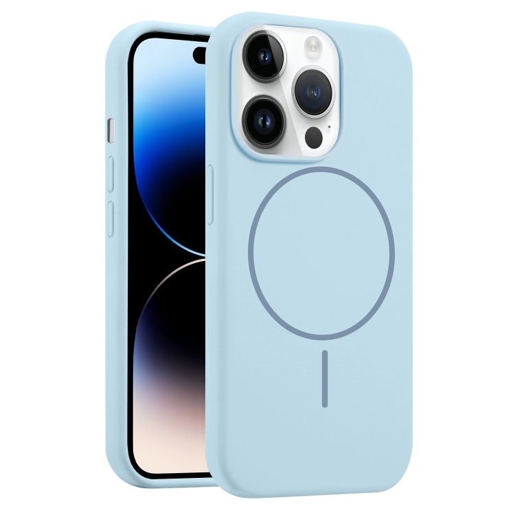 iPhone 14 Pro Max Liquid Silicone MagSafe Phone Husa(Blue)