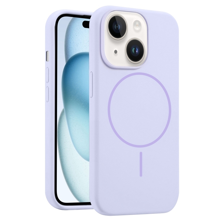 iPhone 15 Liquid Silicone MagSafe Phone Husa(Lilac)