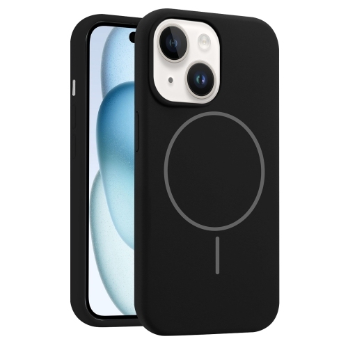 iPhone 15 Liquid Silicone MagSafe Husa (Black)