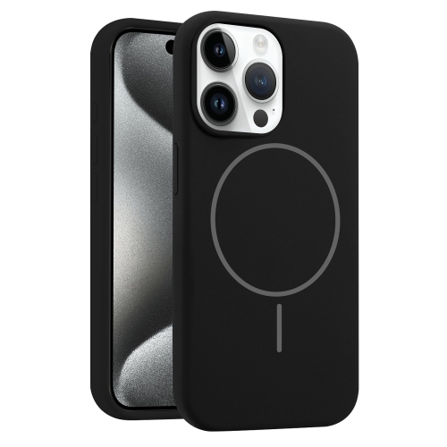 iPhone 15 Pro Max Liquid Silicone MagSafe Husa (Black)