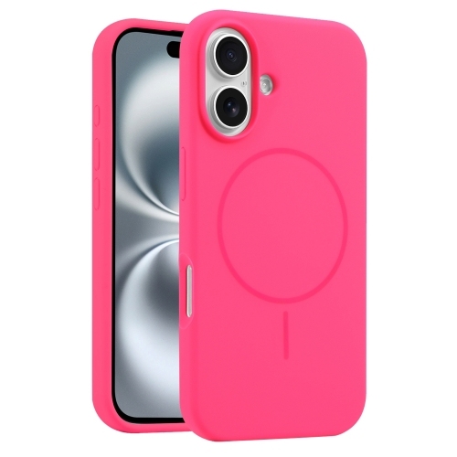 iPhone 16 Liquid Silicone MagSafe Phone Husa (Rose Red)