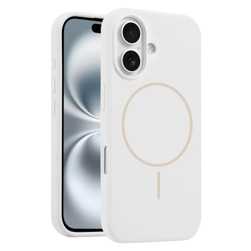 iPhone 16 Plus Liquid Silicone MagSafe Phone Husa (White)