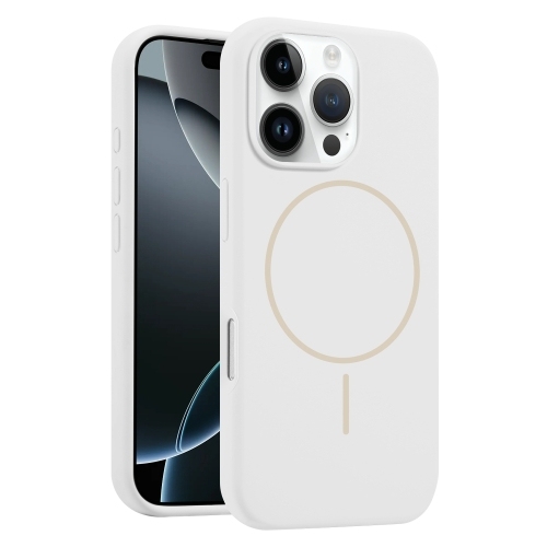 iPhone 16 Pro Max Liquid Silicone MagSafe Phone Husa (White)