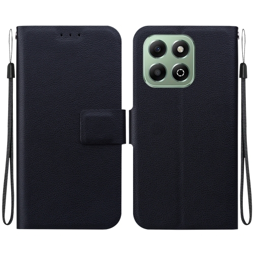 Honor X6b Ultra-thin Voltage Magnetic Buckle Piele Phone Husa (Black)