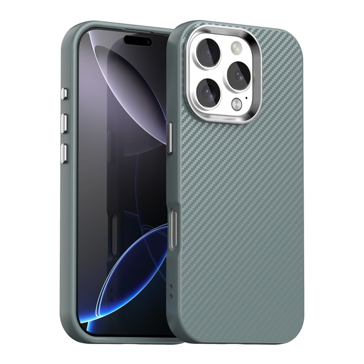 iPhone 16 Pro Carbon Fiber Series IMD Phone Husa (Grey)