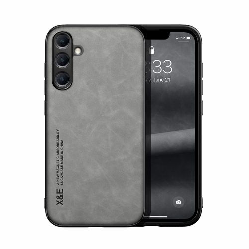 Samsung Galaxy A16 4G Skin Feel Magnetic Piele Back Phone Husa (Light Grey)