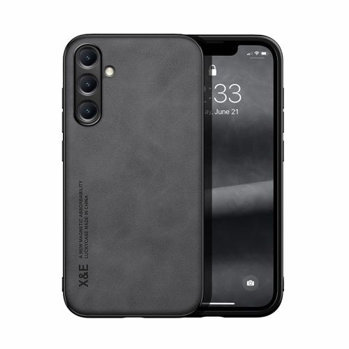 Samsung Galaxy A16 4G Skin Feel Magnetic Piele Back Phone Husa (Dark Grey)
