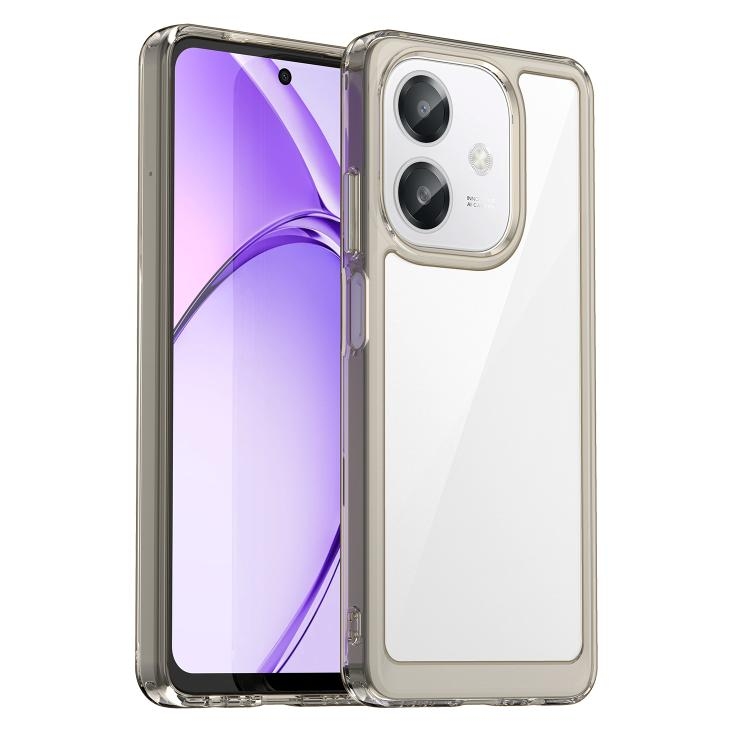 OPPO A3 4G / A40 / A40m / A60 Colorful Series Acrylic Hybrid TPU Phone Husa (Transparent Grey)