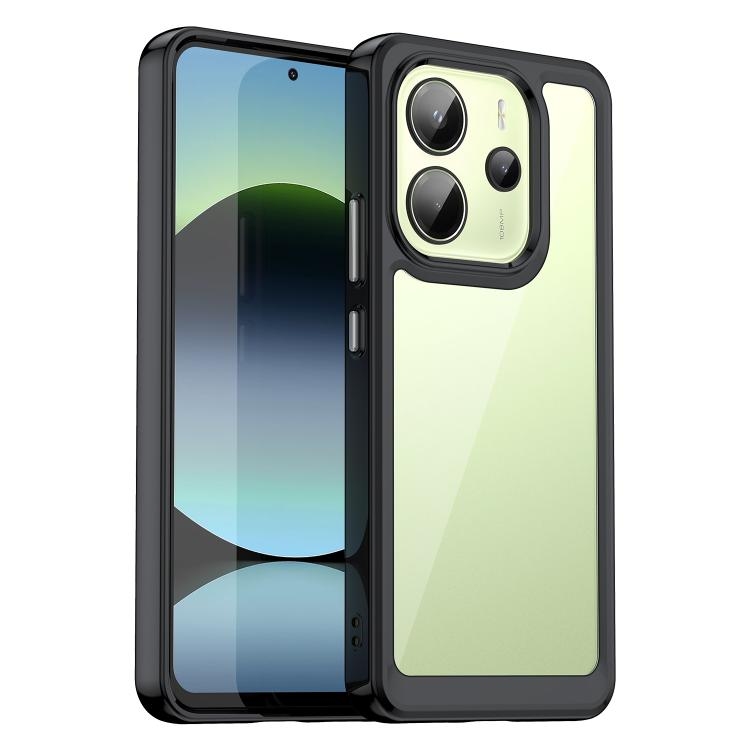 Redmi Note 14 4G 164.84mm Colorful Series Acrylic Hybrid TPU Phone Husa (Black)
