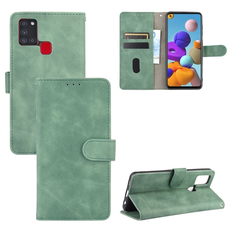 Xiaomi Redmi Note 8 Solid Color Skin Feel Magnetic Piele Husa (Green)