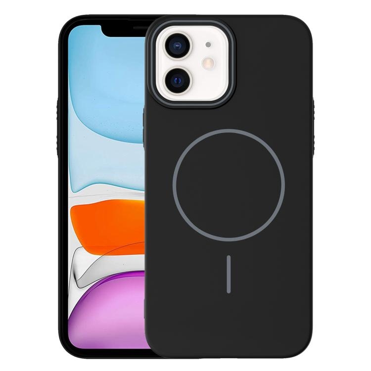 iPhone 11 Thin Circle PC Injection MagSafe Phone Husa(Black)