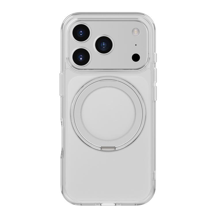 iPhone 17 Pro Kalebol Frosted MagSafe Holder Acrylic Hybrid TPU Phone Husa (Transparent)