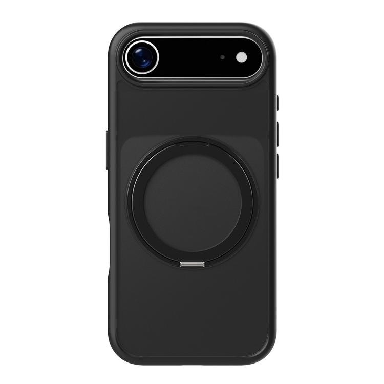 iPhone 17 Air Kalebol Frosted MagSafe Holder Acrylic Hybrid TPU Phone Husa (Black)