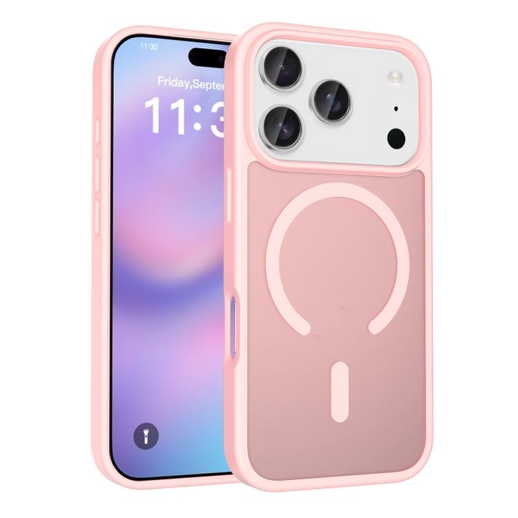 iPhone 17 Pro Skin Feel TPU Hybrid PC MagSafe Phone Husa (Pink)