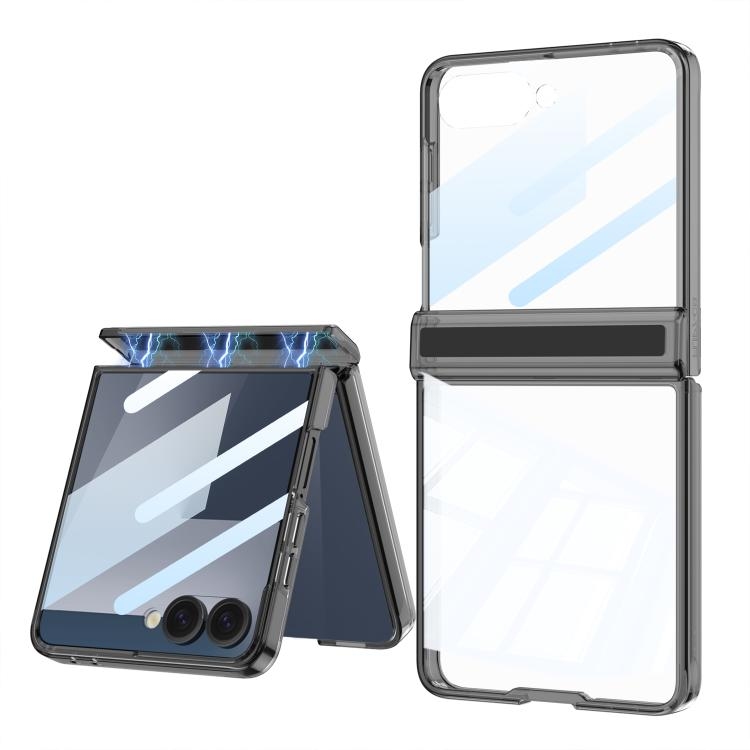 Samsung Z Flip7 5G GKK Integrated Magnetic Hinge Folding Airbag Phone Husa(Transparent Black)