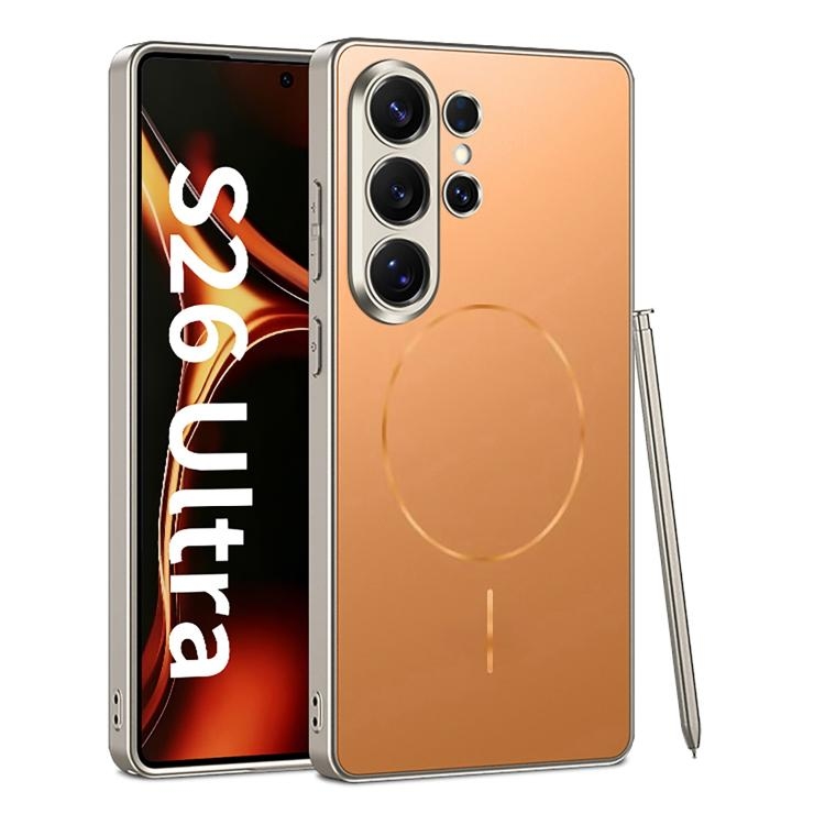 Samsung S26 Ultra 5G GKK AG Craft Skin Feel Full Coverage Magnetic Phone Husa without Pen(Orange)
