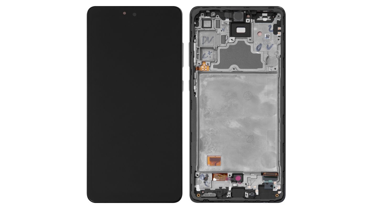 LCD SAMSUNG A72 (4G) / A725 / A72 (5G) / A726 BLACK WITH FRAME ORIGINAL (SERVICE PACK)