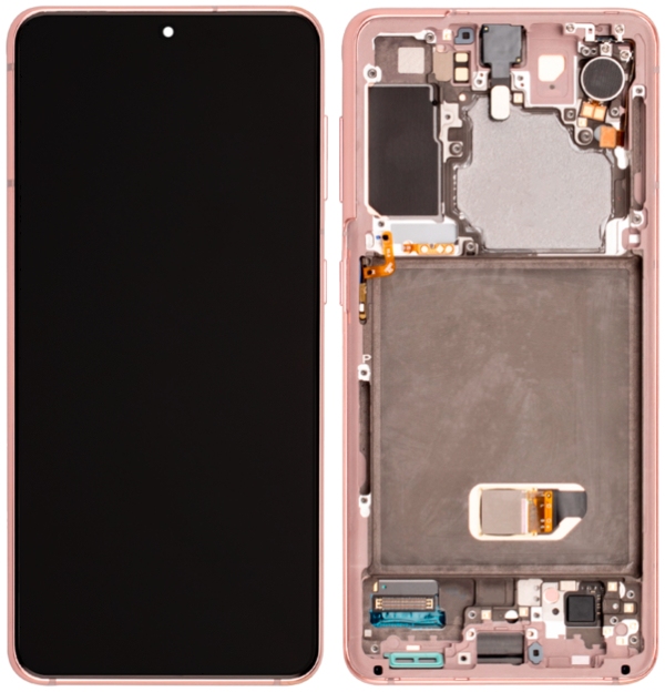 LCD SAMSUNG S21 5G / G991 PHANTOM PINK WITH FRAME ORIGINAL (SERVICE PACK)