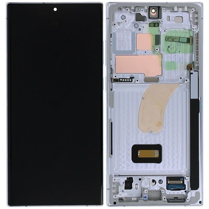 LCD SAMSUNG S23 ULTRA / S918 SKY BLUE / LIGHT GREEN WITH FRAME ORIGINAL (SERVICE PACK)