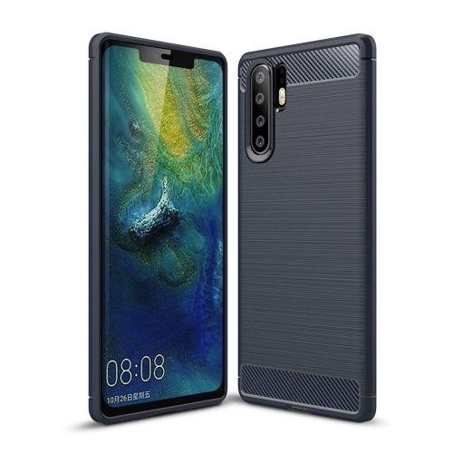 Brushed Texture Carbon Fiber Shockproof TPU Husa Huawei P30 Pro (Navy Blue)