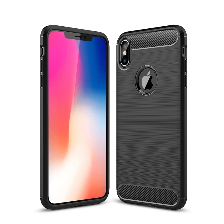iPhone XS Max Brushed Carbon TPU (Black)