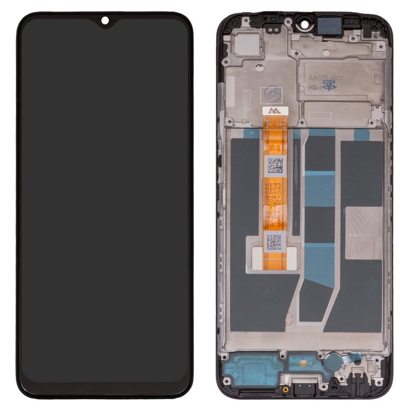 LCD OPPO A16 BLACK WITH FRAME AA