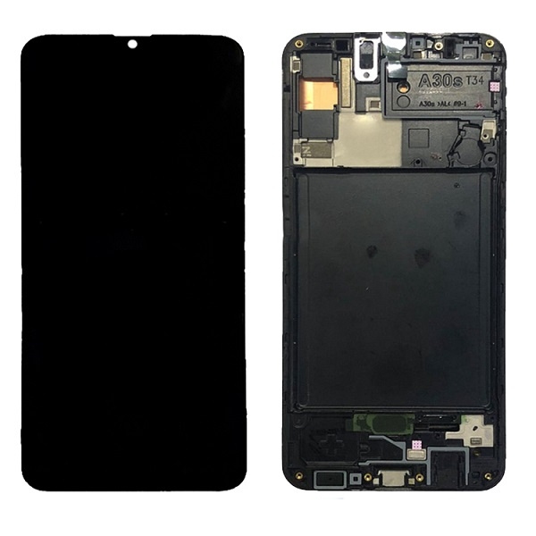 LCD SAMSUNG A30S / A307 BLACK WITH FRAME ORIGINAL (Renewed)