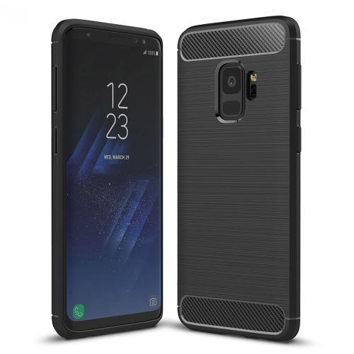 Husa Samsung Galaxy S9 Brushed Carbon Fiber Texture Soft Anti-skip  (Black)