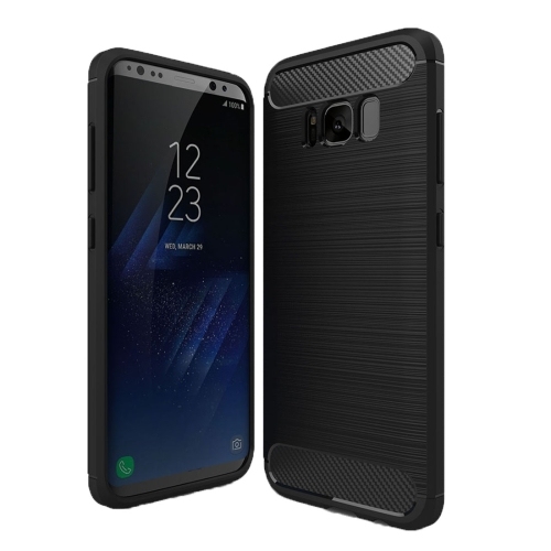 Husa Extra Galaxy S8 + / G955 Brushed Carbon Fiber  Protective Cover (Black)