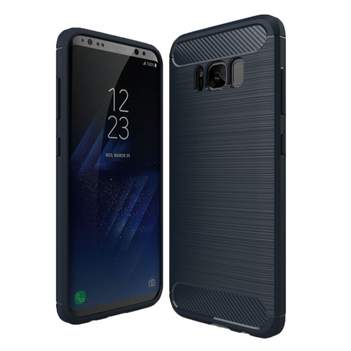 Husa Extra Galaxy S8 + / G955 Brushed Carbon Fiber  Protective Cover (Dark Blue)
