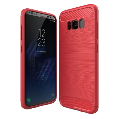Husa Extra Galaxy S8 + / G955 Brushed Carbon Fiber  Protective Cover (Red)
