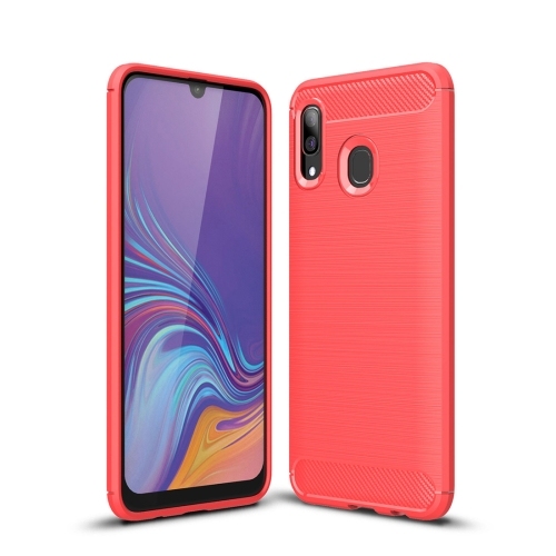 Samsung A30 Brushed Carbon TPU (Red)