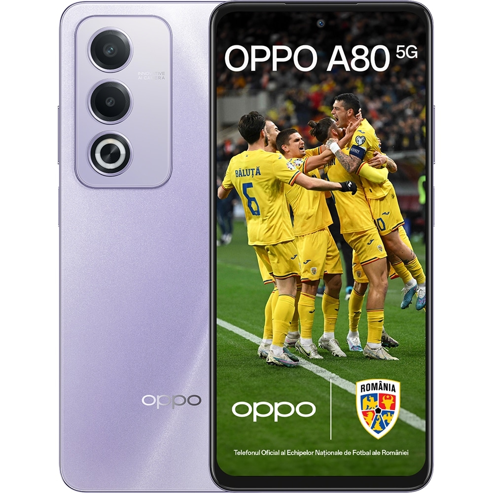 OPPO A80 5G, 256GB, 8GB RAM, Dual SIM, Moonlight Purple