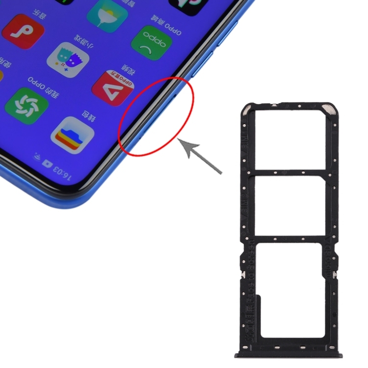 SIM TRAY OPPO A11x/A11/A9(2020)/A5(2020)  (Black)