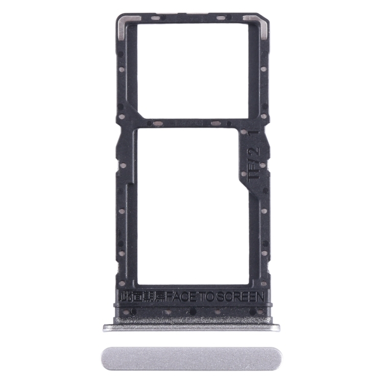 For Xiaomi Redmi 12 4G SIM Card Tray + SIM Card Tray / Micro SD Card Tray (Silver)