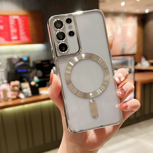 Samsung S22 Ultra 5G MagSafe Electroplating TPU Husa (Silver)