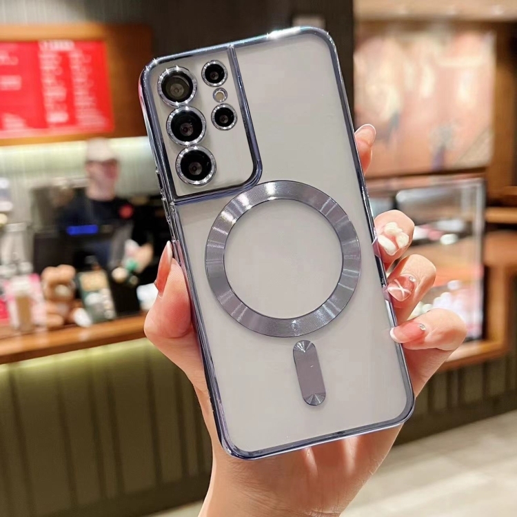 Samsung S22 Ultra 5G MagSafe Electroplating TPU Husa (Sierra Blue)