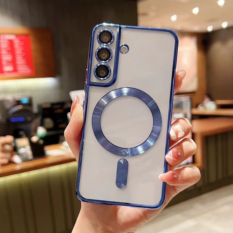 Samsung Galaxy S23 FE 5G MagSafe Electroplating TPU Phone Husa (Blue)