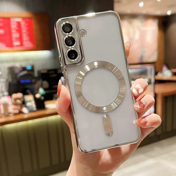 Samsung Galaxy S23 FE 5G MagSafe Electroplating TPU Phone Husa (Silver)