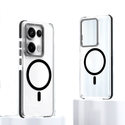 Xiaomi Redmi Note 13 Pro 4G Magsafe Two-color TPU Transparent PC Shockproof Phone Husa (Black)