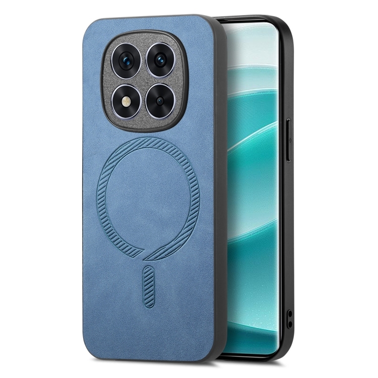 Xiaomi Redmi Note 14 Pro 5G Solid Color Retro Magsafe PU Back Cover Phone Husa (Blue)