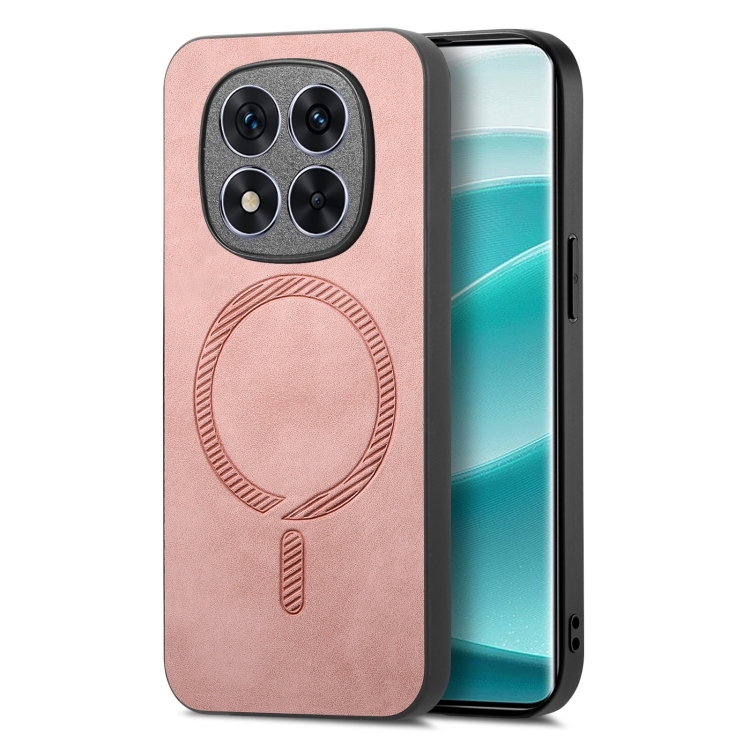 Xiaomi Redmi Note 14 Pro 5G Solid Color Retro Magsafe PU Back Cover Phone Husa (Pink)