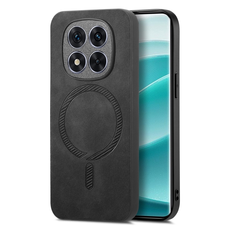 Xiaomi Redmi Note 14 Pro 5G Solid Color Retro Magsafe PU Back Cover Phone Husa (Black)