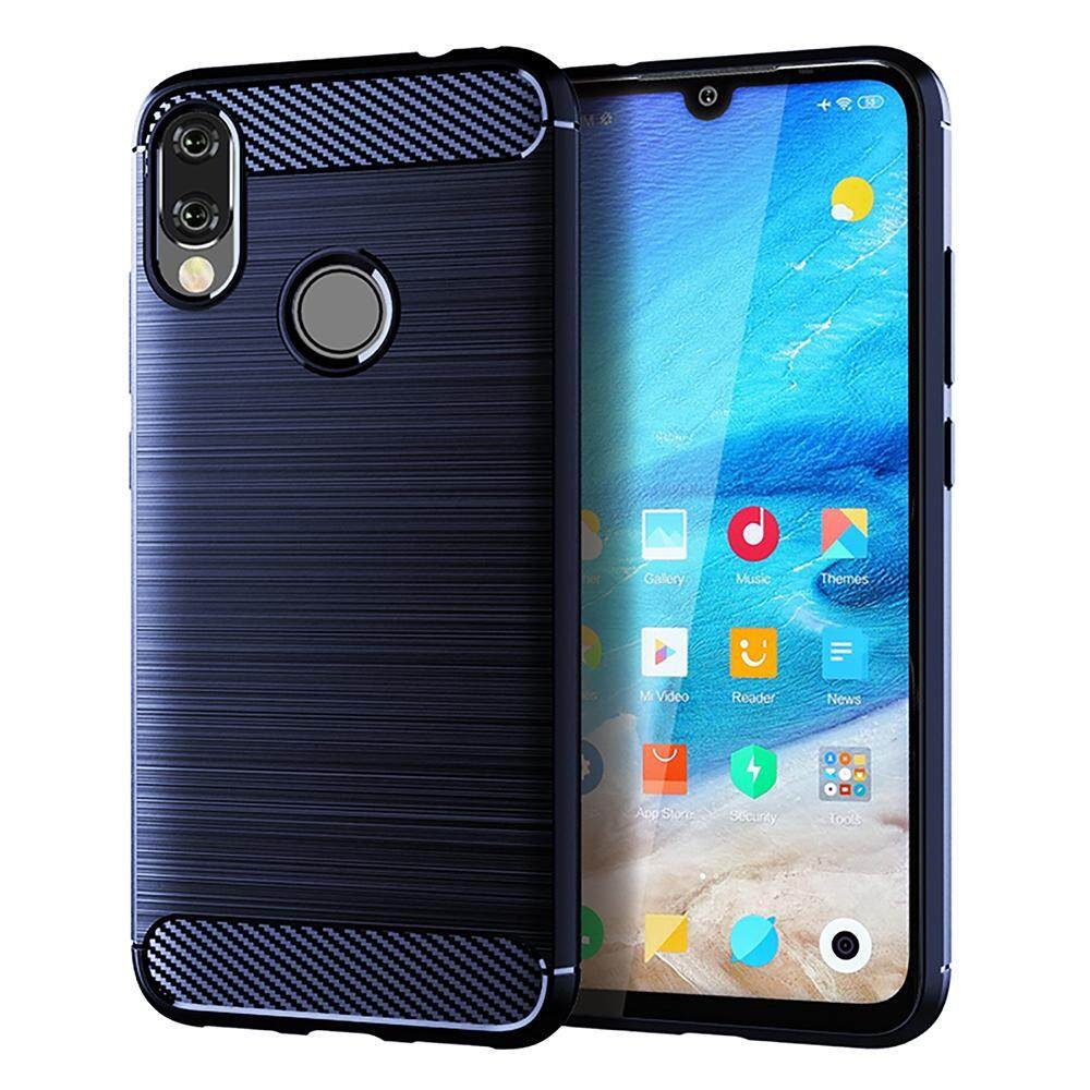 Brushed Texture Carbon Fiber TPU Case for Xiaomi Redmi Note 7 / Redmi Note 7 Pro(Navy Blue)*