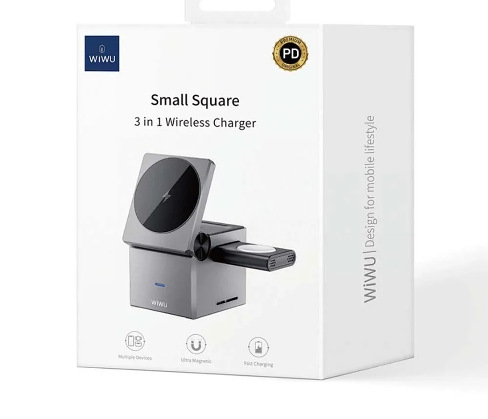 Беспроводное ЗУ WIWU 3 in 1 Wi-W030 (Grey)