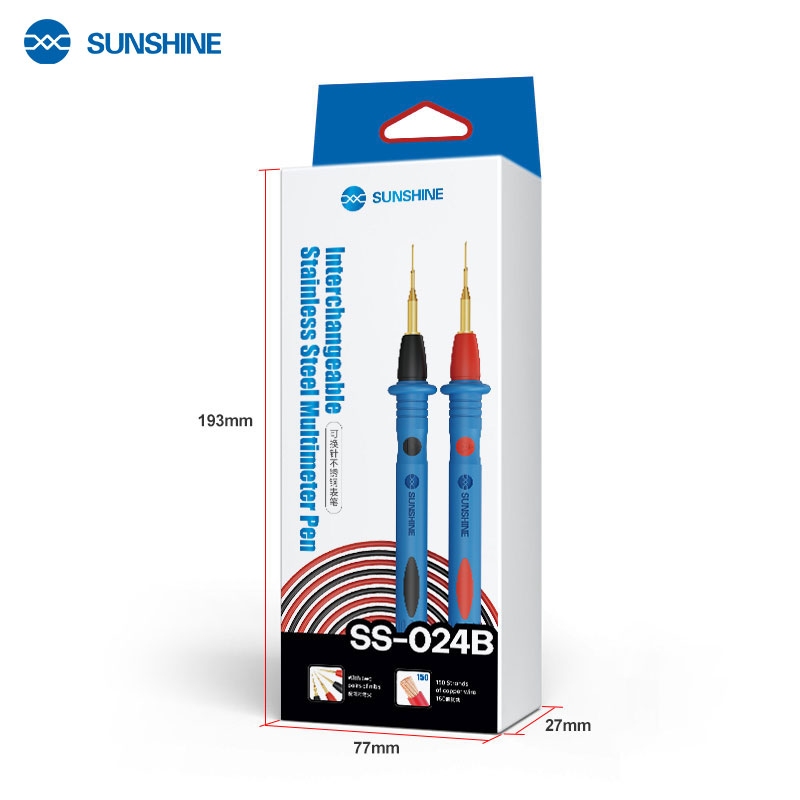 SUNSHINE SS-024B Interchangeable gold-plated stainless steel multimeter test leads