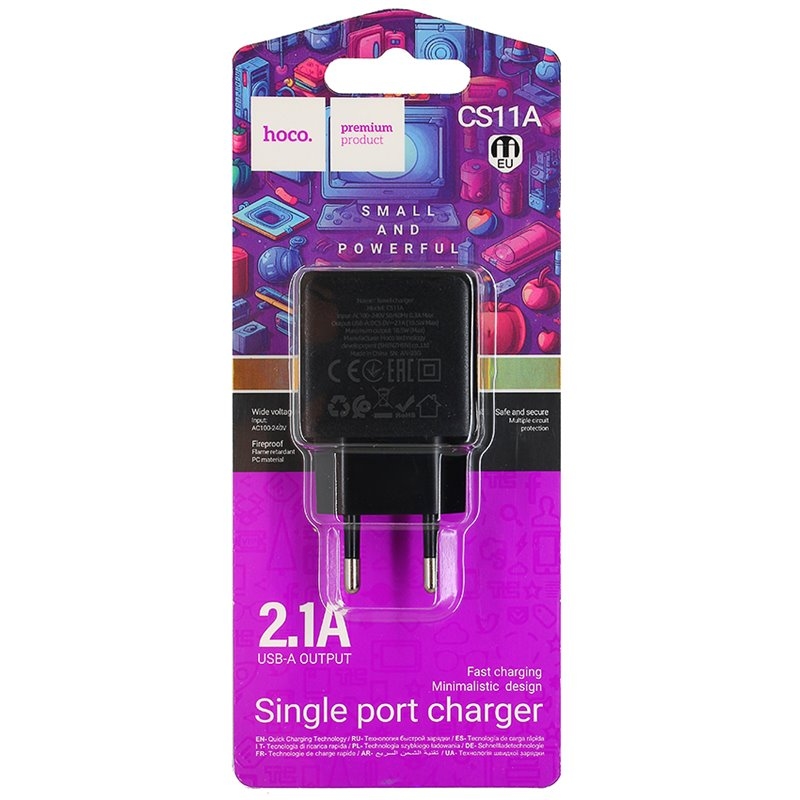 Hoco CS11A Ocean single port charger(EU) black