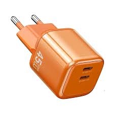 Wiwu Cube 45W 2C PD Fast Charge Travel Adapter Combo Wi-G025 EU Orange